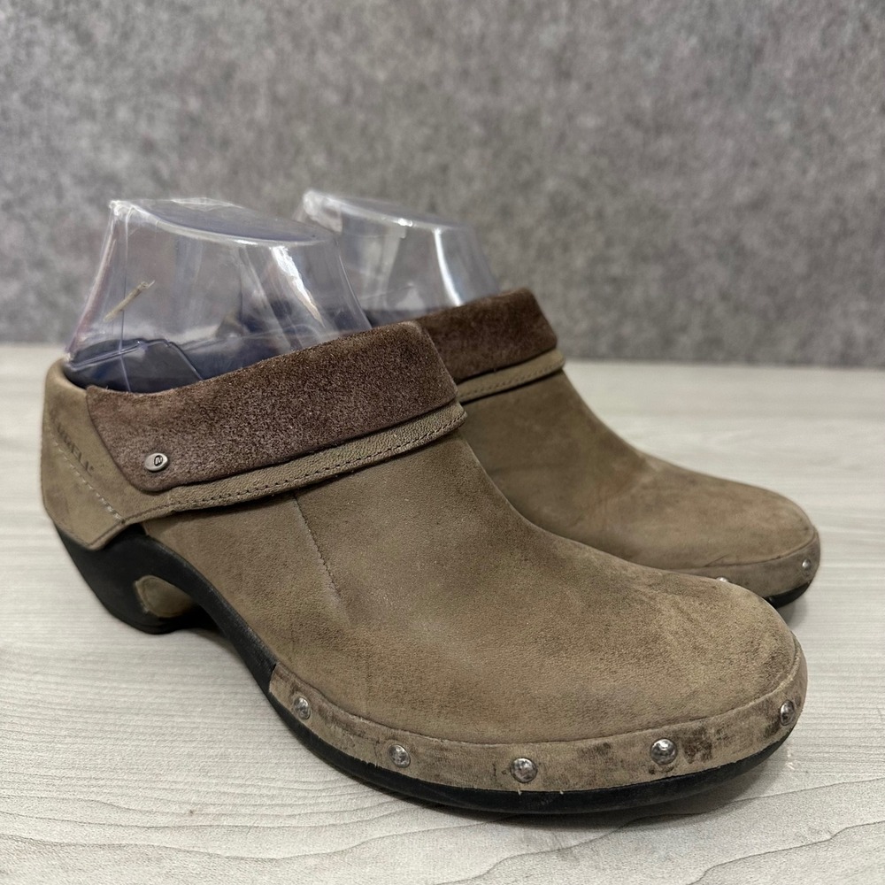 Merrell Drizzle Luxe Wrap Clogs Womens 7.5 Brown‎ Studded Slip On Mules Shoes
